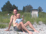 Papa und Timo am Strand
